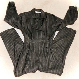 100% Wool Vintage Gray & Pinstripe Jumpsuit